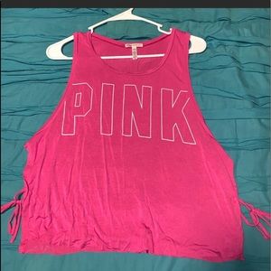 Pink Tank with tie sides